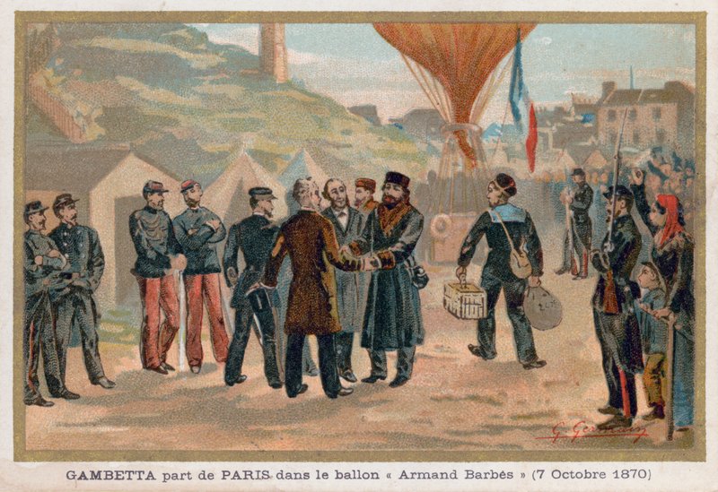 Gambetta quitte Paris en montgolfière Armand-Barbès - French School