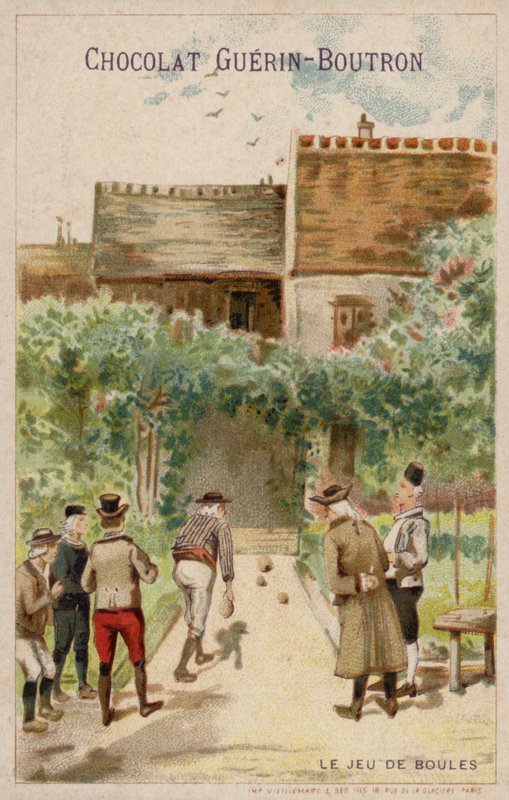 Jeu de boules (chromolithographie) - French School