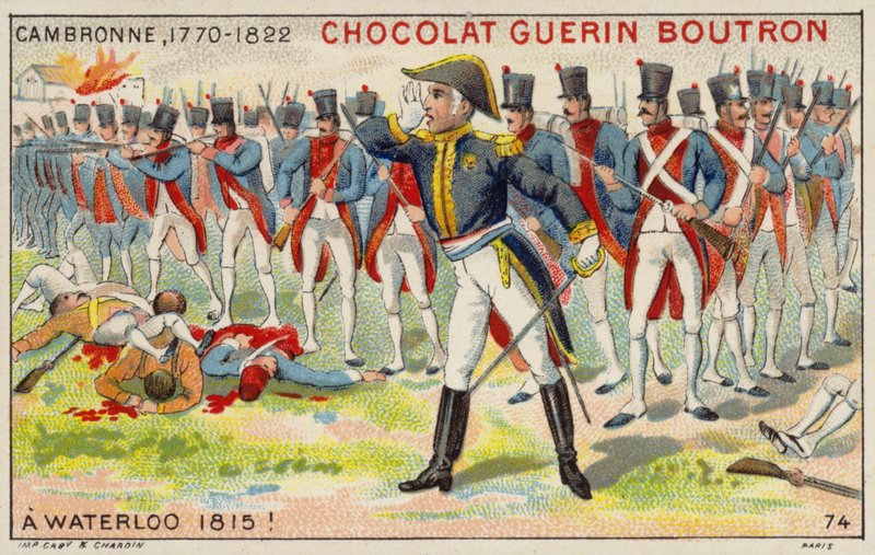 Le général Cambronne à la bataille de Waterloo - French School
