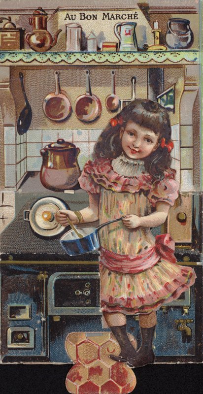 Fille cuisinant dans la cuisine - French School