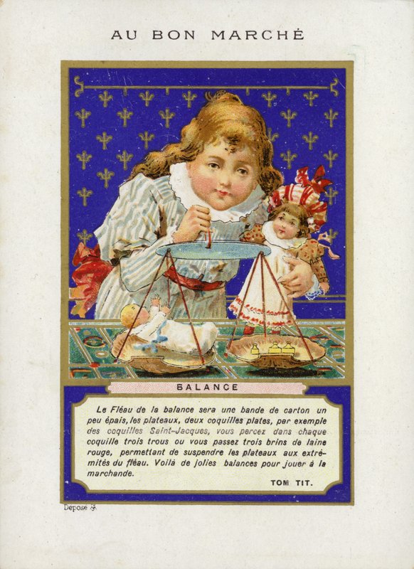Fille jouant avec une balance - French School