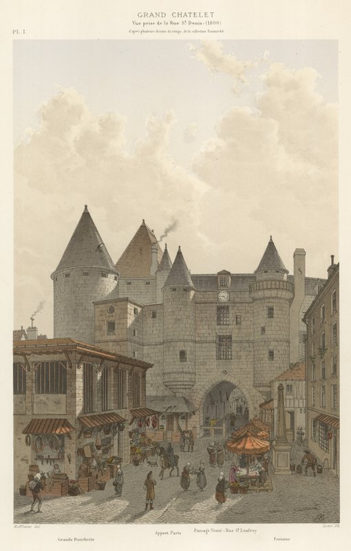 Grand Châtelet, Vue prise de la Rue St Denis, 1800 - French School
