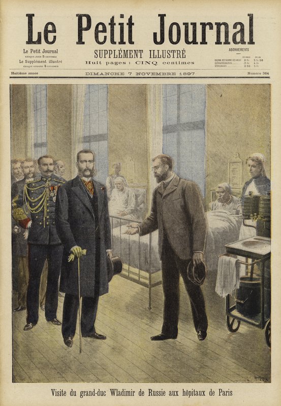 Le grand-duc Vladimir de Russie visitant les hôpitaux de Paris, 1897 - French School