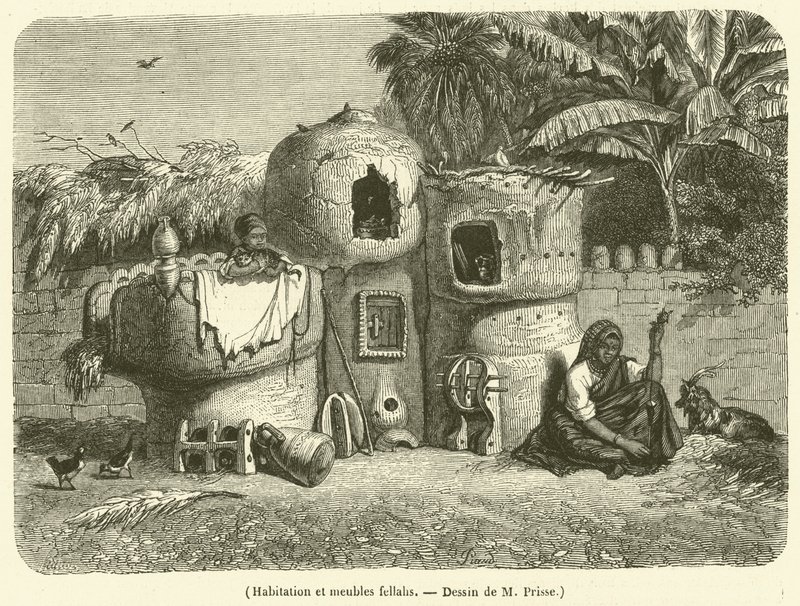 Habitation et meubles fellahs - French School