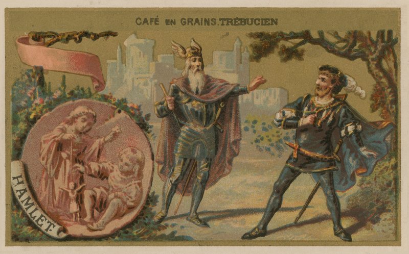 Hamlet - Illustration de la scène de la pièce de William Shakespeare - French School
