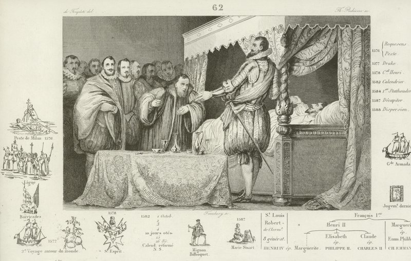 Henri III de France sur son lit de mort, 1589 - French School