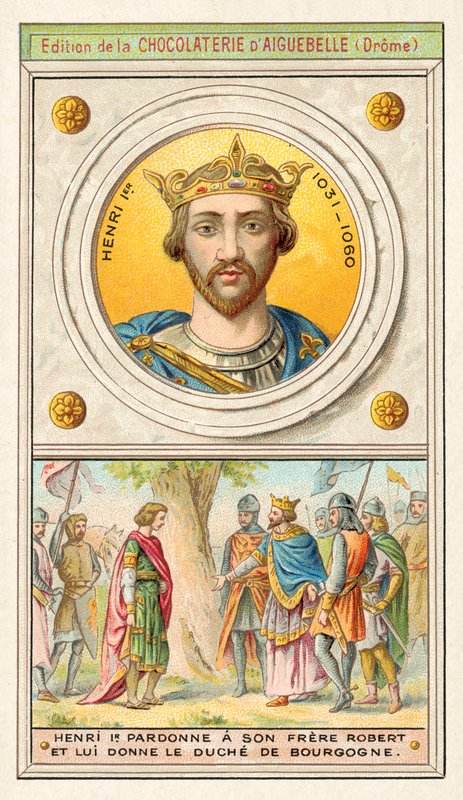Henri Ier de France pardonne à son frère Robert et lui accorde le duché de Bourgogne - French School