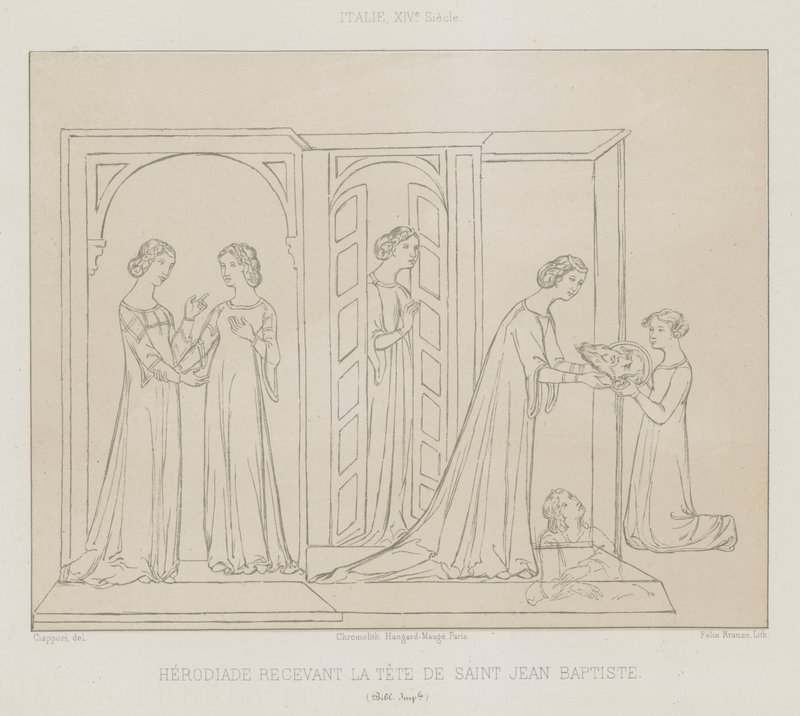 Hérodiade recevant la tête de Jean-Baptiste - French School