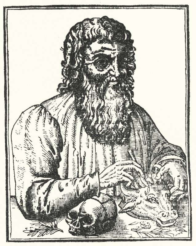 Hippocrate de Cos, Le Prince des Médecins (gravure) - French School