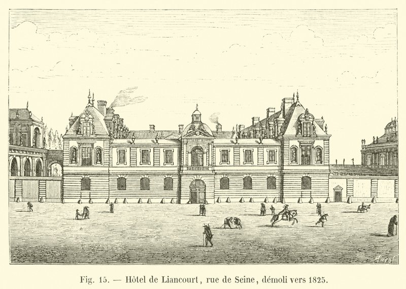 Hôtel de Liancourt, rue de Seine, démoli vers 1825 - French School