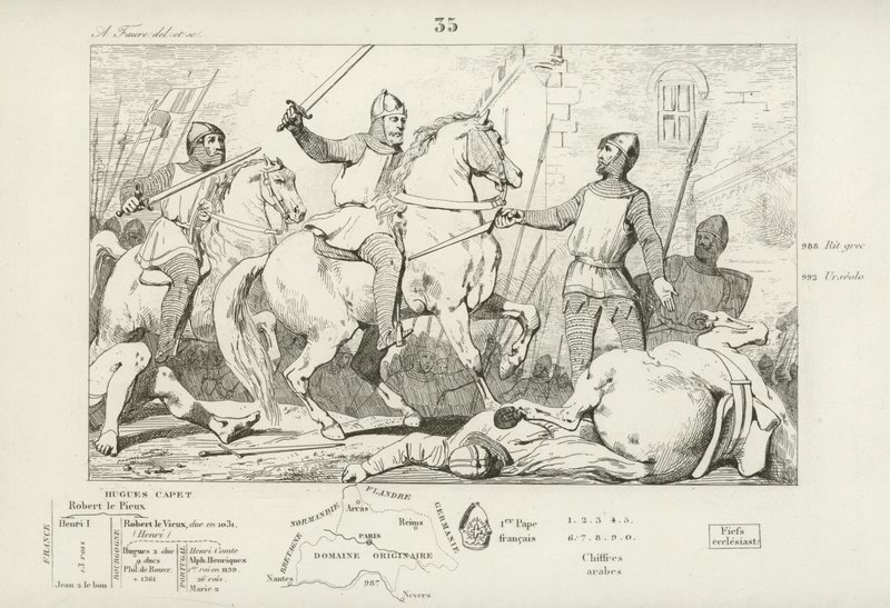 Hugues Capet capture Charles de Lorraine, 991 - French School