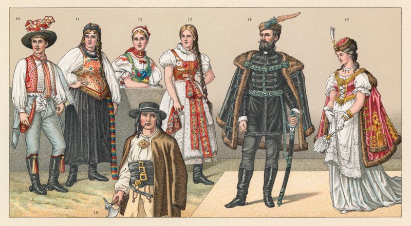 Costume de Hongrie et Croatie - French School
