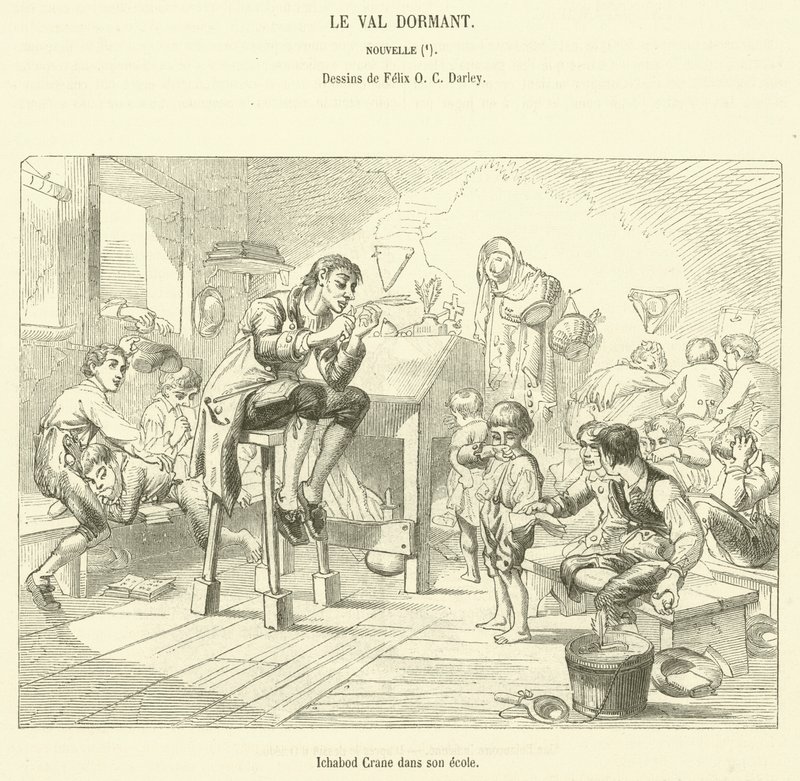 Ichabod Crane dans son école - French School