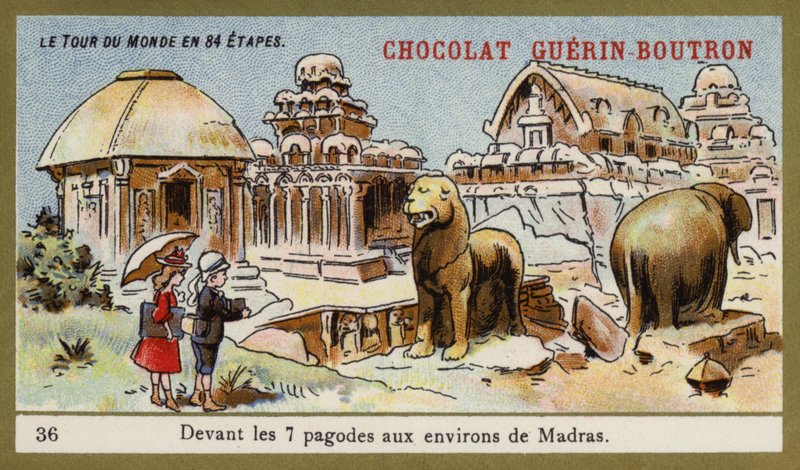 Devant les sept temples dans la région de Madras - French School