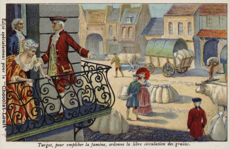 Pour prévenir la famine, Anne-Robert-Jacques Turgot ordonne la distribution gratuite de grains, France, vers 1770 - French School