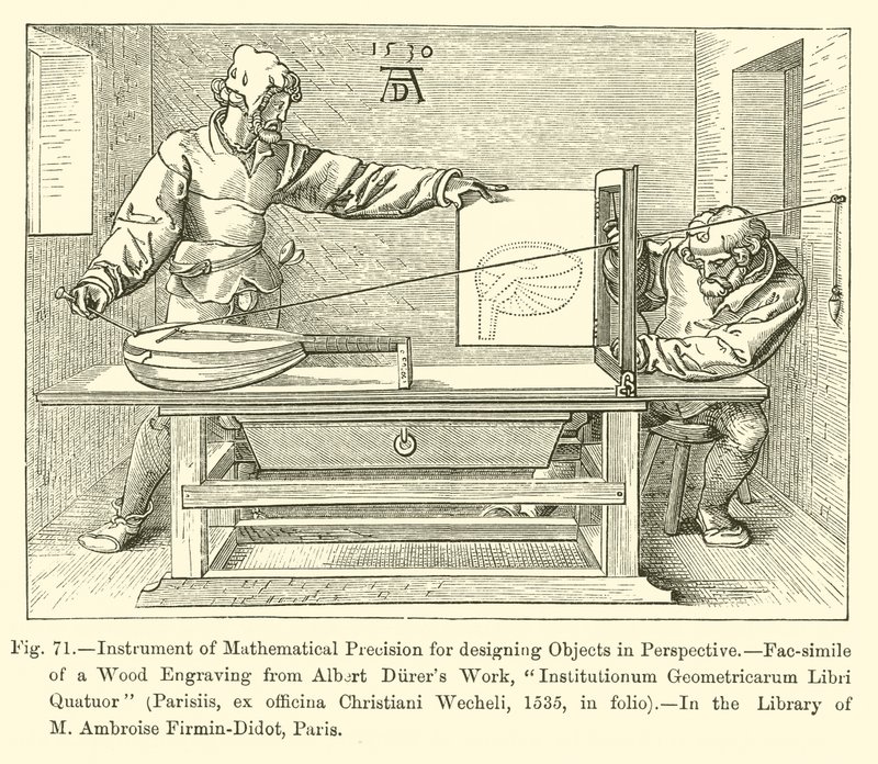 Instrument de précision mathématique pour dessiner des objets en perspective - French School