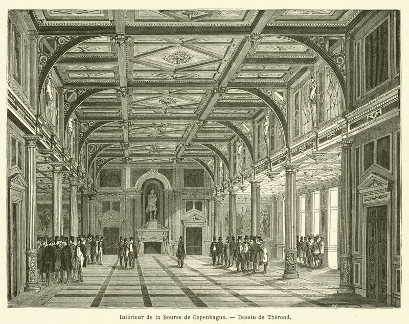 Intérieur de la Bourse de Copenhague - French School