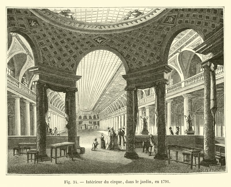 Intérieur du cirque, dans le jardin, en 1791 - French School