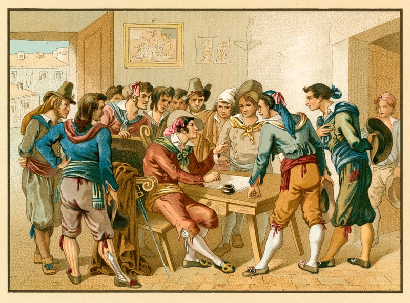 Costume italien - French School