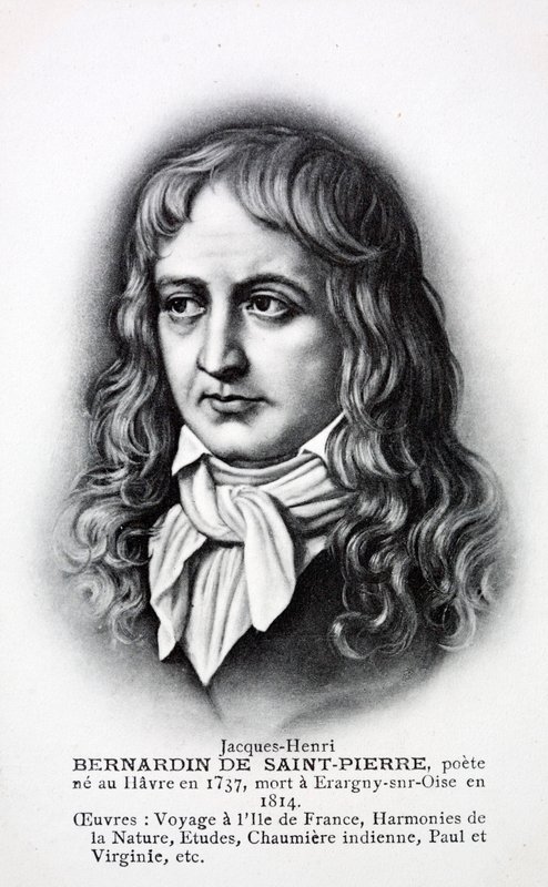 Jacques-Henri Bernardin de Saint-Pierre, French author (litho) - French School