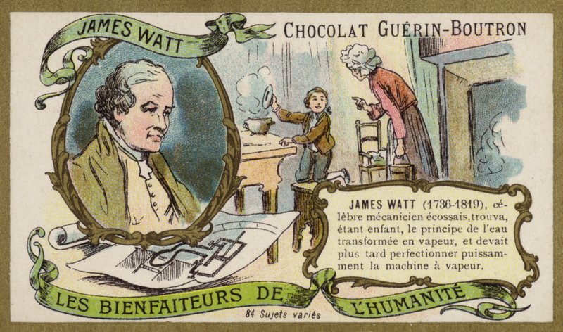 James Watt, ingénieur et inventeur écossais (chromolithographie) - French School
