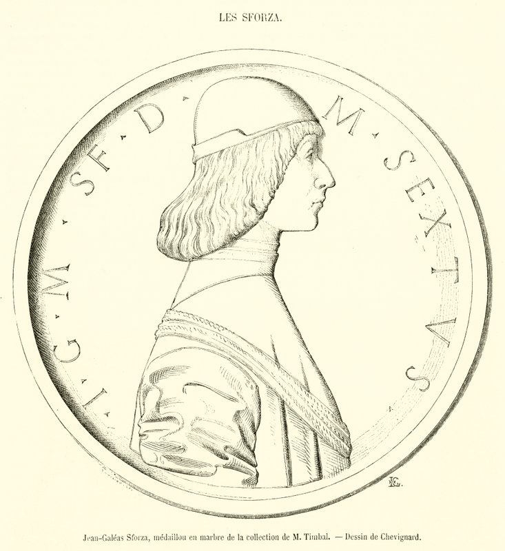 Jean-Galeas Sforza, médaillon en marbre de la collection de M. Timbal - French School