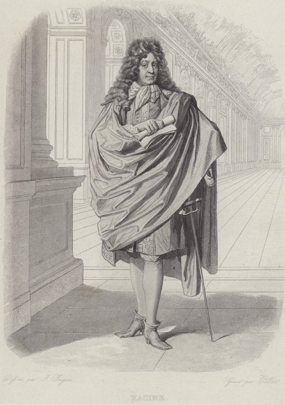 Jean Racine, dramaturge français, dans la Galerie des Glaces à Versailles - French School