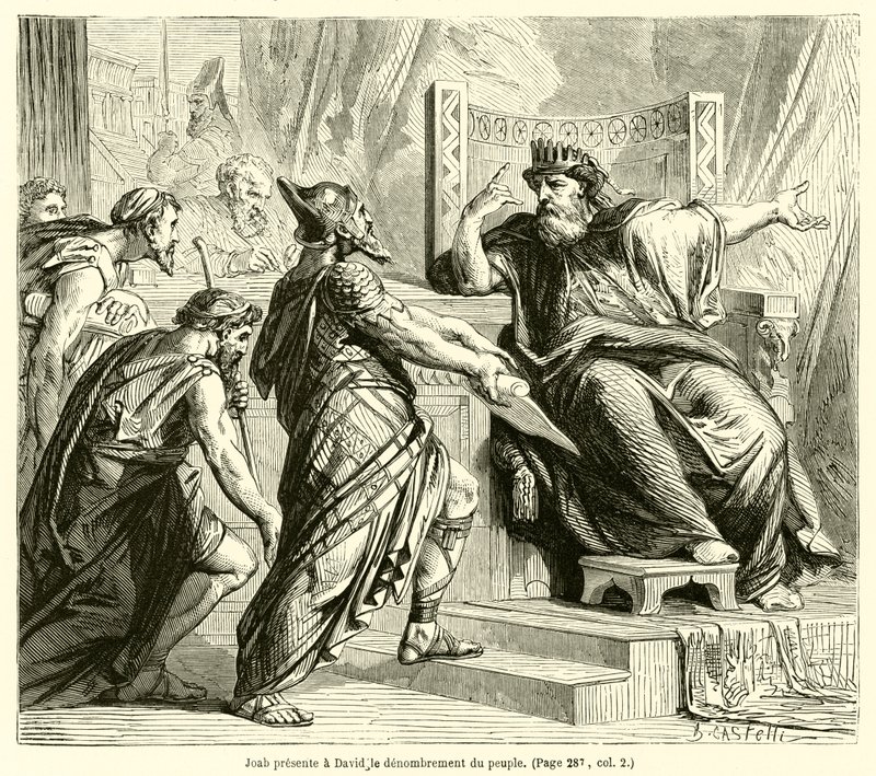 Joab présente à David le dénombrement du peuple - French School