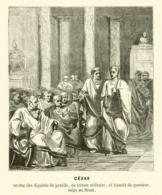 Jules César au Sénat romain - French School