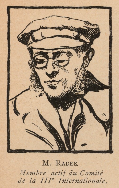 Karl Radek, révolutionnaire marxiste polonais et secrétaire de la Troisième Internationale communiste (Comintern) (litho) - French School