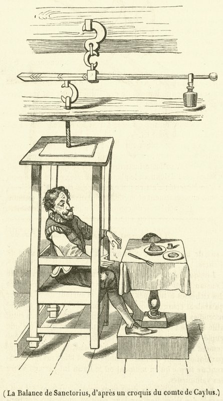 La Balance de Sanctorius (gravure) - French School