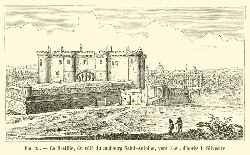 La Bastille, du côté du faubourg Saint-Antoine, vers 1650, d