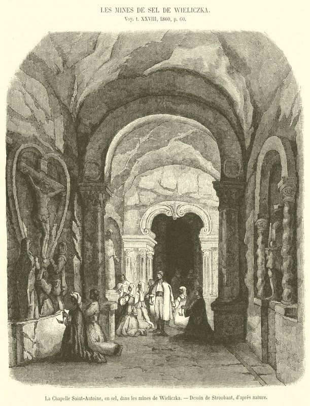 La Chapelle Saint-Antoine, en sel, dans les mines de Wieliczka - French School