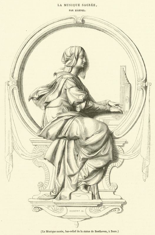 La Musique sacrée, bas-relief de la statue de Beethoven, à Bonn - French School