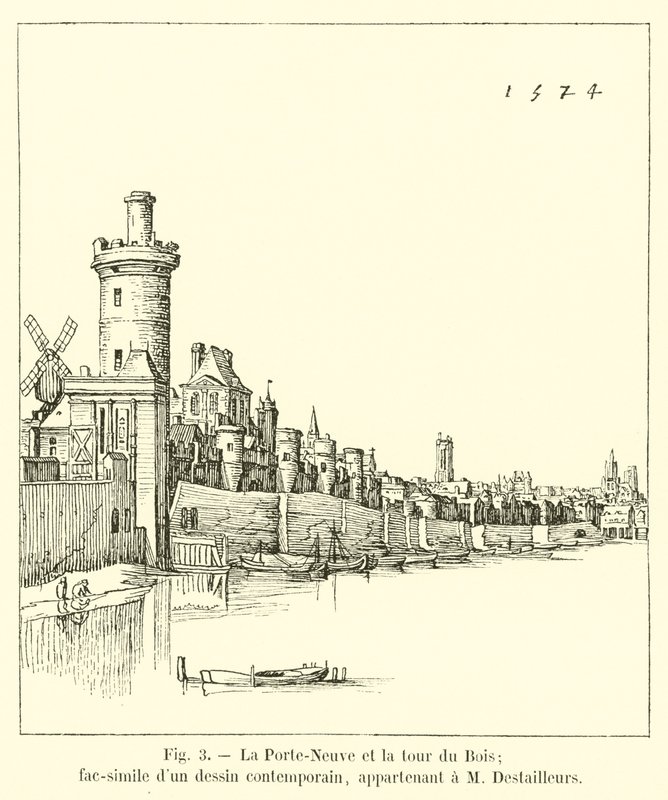 La Porte-Neuve et la tour du Bois; fac-similé d