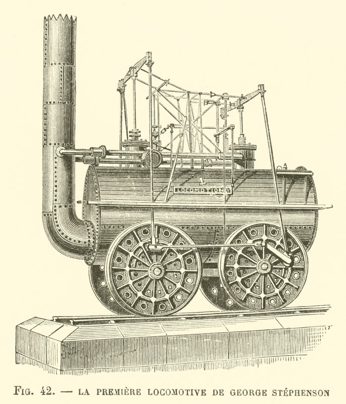 La Première Locomotive de George Stephenson - French School