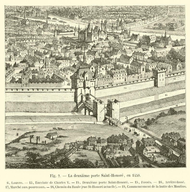 La deuxième porte Saint-Honoré, en 1450 - French School