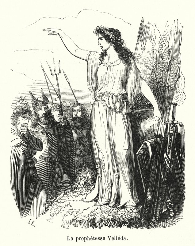 La prophétesse Velleda (gravure) - French School
