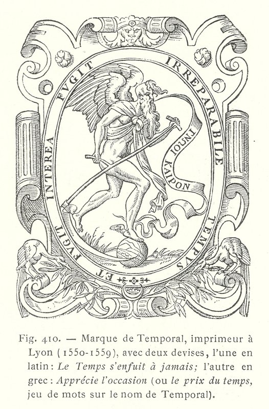 Étiquette de Jean Temporal, imprimeur français de Lyon - French School