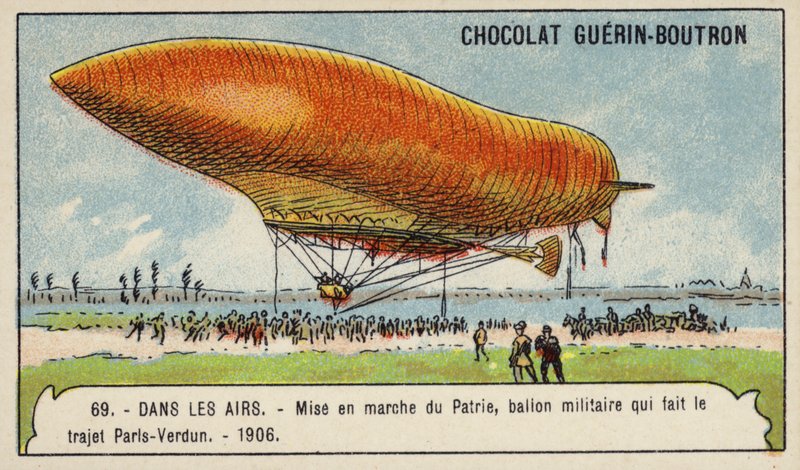 Lancement du dirigeable militaire Patrie, qui a effectué le vol de Paris à Verdun - French School