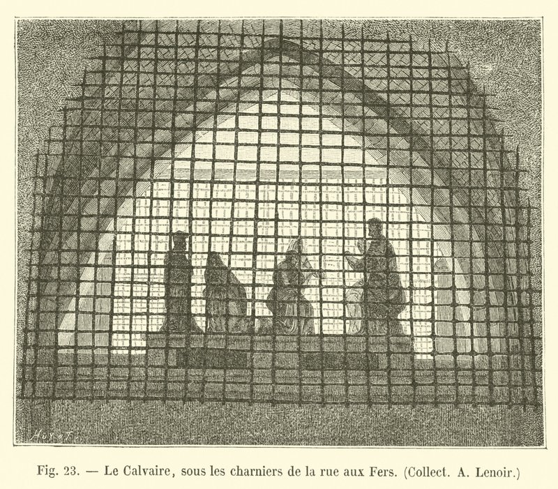 Le Calvaire, sous les charniers de la rue aux Fers, Collect A Lenoir - French School