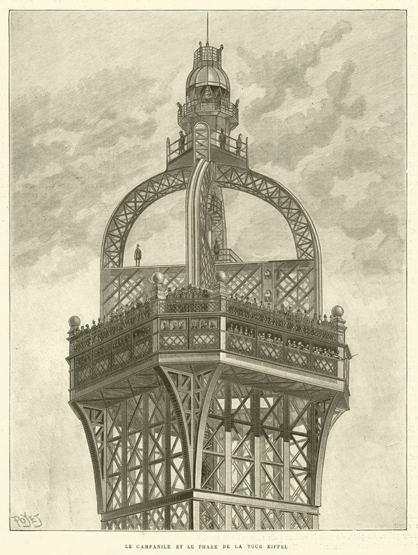 Le Campanile et le Phare de la Tour Eiffel - French School