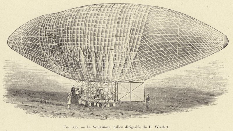 Le Deutschland, ballon dirigeable du Dr Woelfert - French School