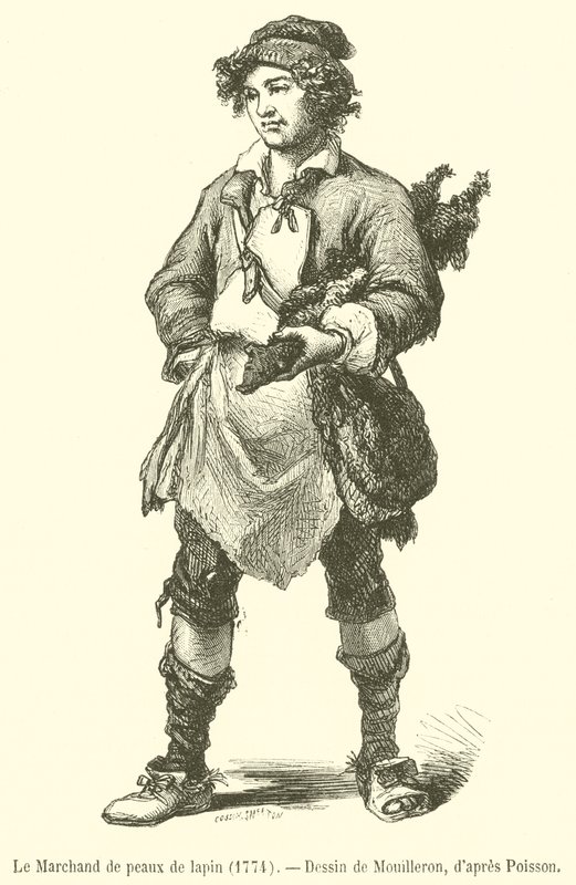 Le Marchand de peaux de lapin - French School