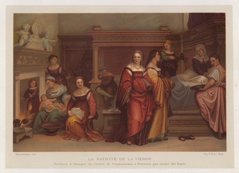 La Nativité de la Vierge, peinture à fresque du cloître de l