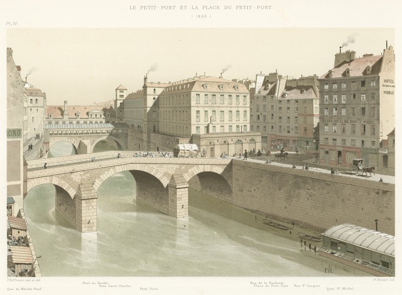 Le Petit-Pont et la Place du Petit-Pont - French School