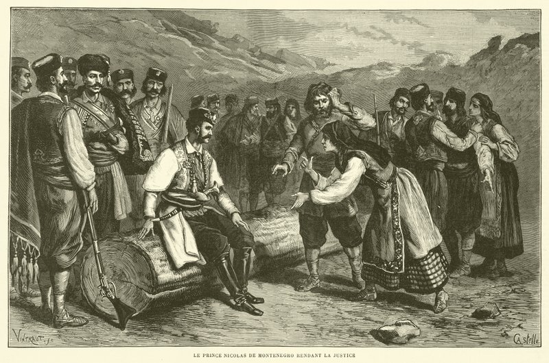 Le Prince Nicolas De Montenegro Rendant La Justice - French School