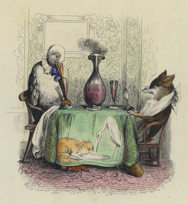 Le Renard et la Cigogne - French School