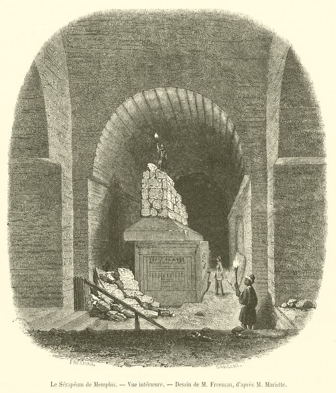Le Serapeum de Memphis, Vue intérieure - French School