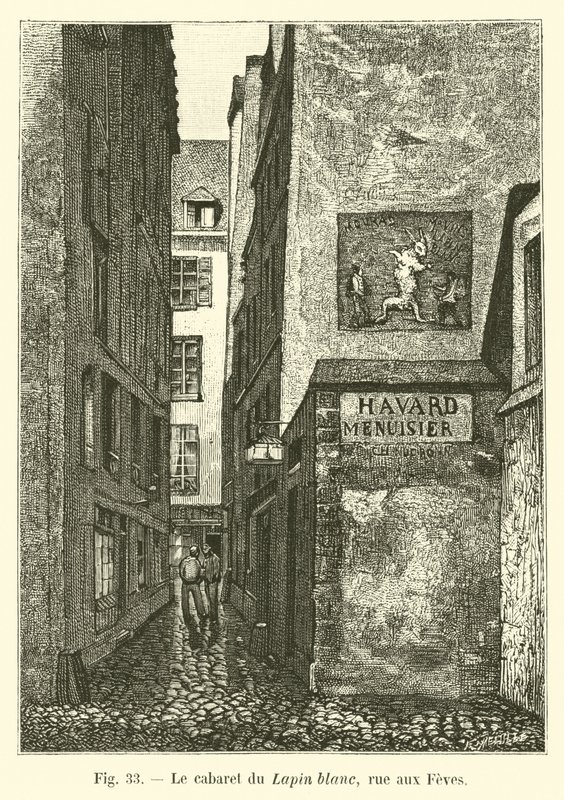 Le cabaret du Lapin blanc, rue aux Fèves - French School